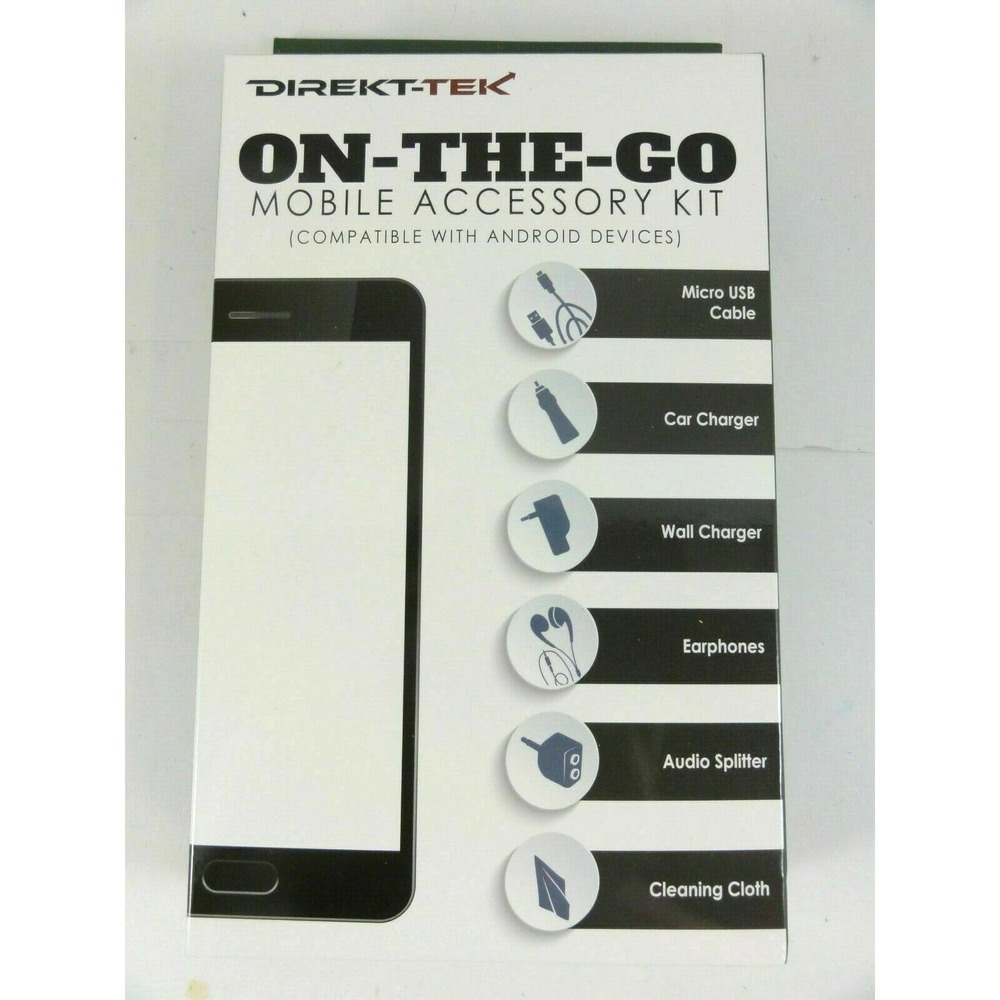 Mobile Accessory Kit for Android Devices, Headphones, Cigarette Lighter Adaptor